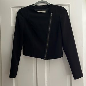Asymmetrical zip crop jacket
